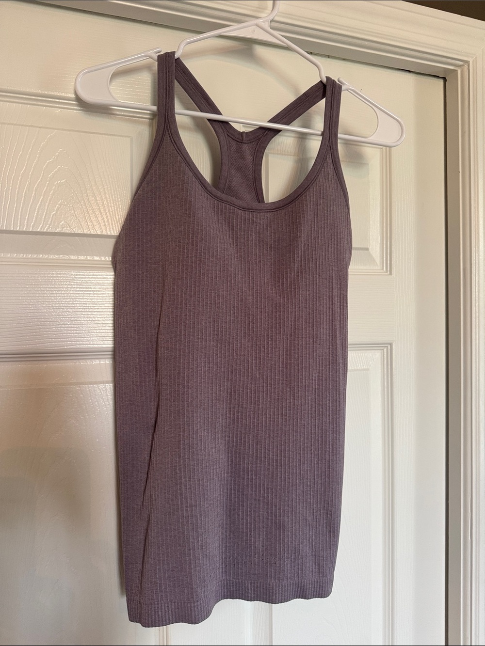 Ribbed Racerback Tank Top - Mauve Purple